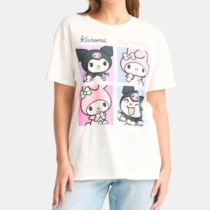 Sanrio Kuromi My Melody Tee - White and Pink